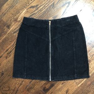 Wild Honey Black Corduroy Mini Skirt